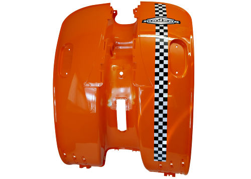 MODENA LEG SHIELD - ORANGE CHEQUERED