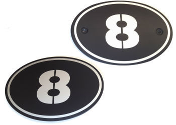 No.8 PAIR OF NUMBER BOARDS - MATT BLACK