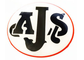 AJS BADGE, DOMED ACRYLIC