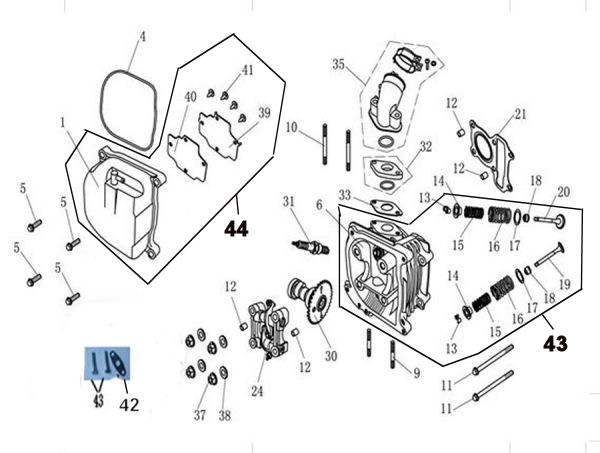 CYLINDER HEAD, CAMSHAFT, ROCKERS