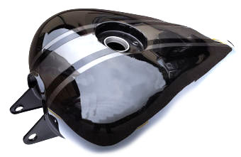 DAYTONA FUEL TANK - BLACK/GREY STRIPES