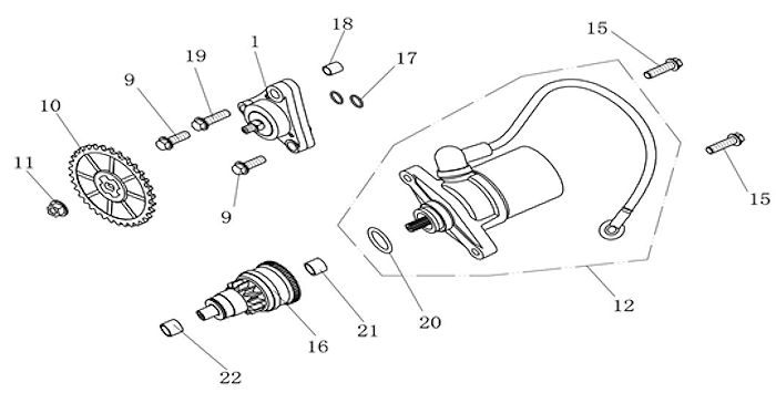 STARTER MOTOR OIL PUMP