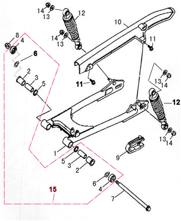 SWING ARM AND REAR SUSPENSION