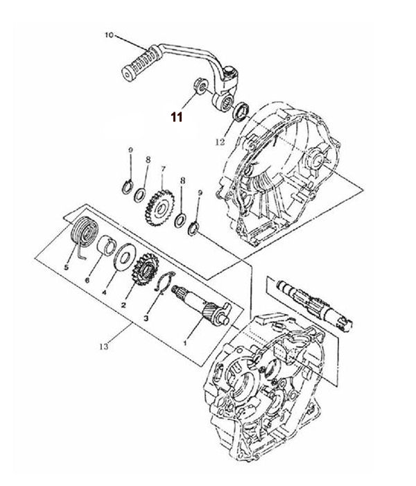 KICK STARTER AND MECHANISM