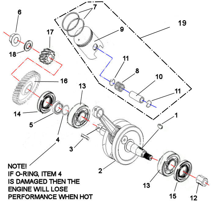 CRANK, PISTON, BEARINGS & SEALS