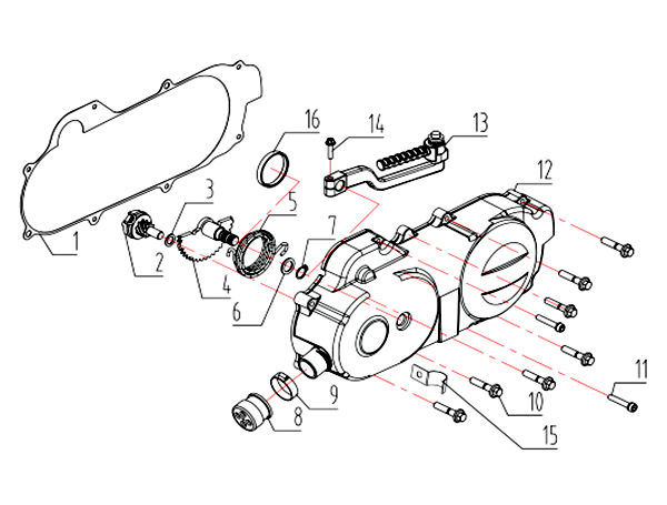 Left Crankcase Cover & Kickstart