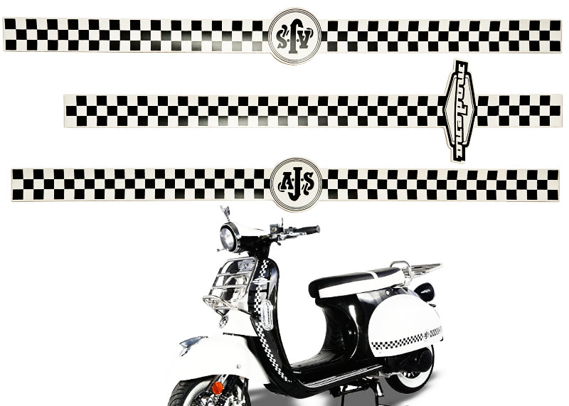 MODENA SIDE PANEL DECAL (B&W CHEQUE)