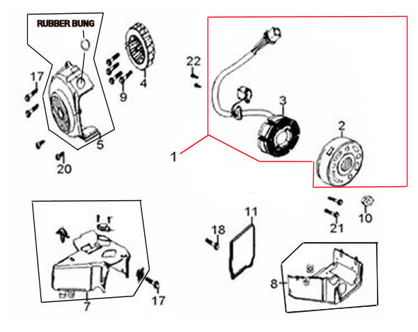 FAN AND ALTERNATOR