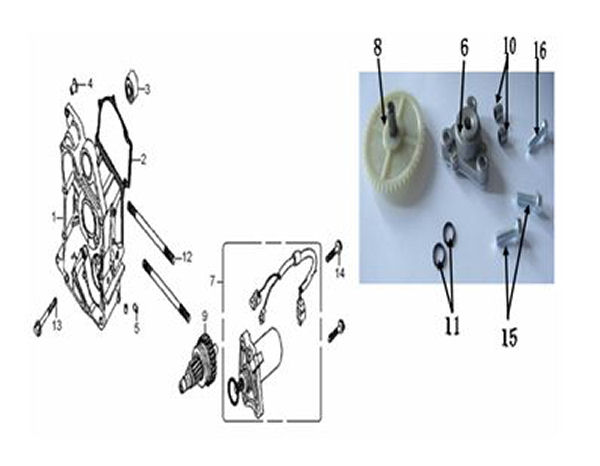 RIGHT CRANKCASE, OIL PUMP, ELECTRIC STARTER