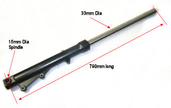 NAC12 LEFT FRONT FORK ASSY - BLACK TWIN DISC