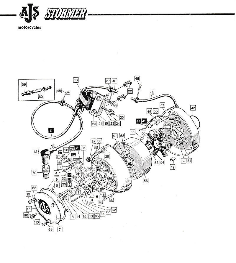 Section R - Magneto, points assy, and coil mounting 