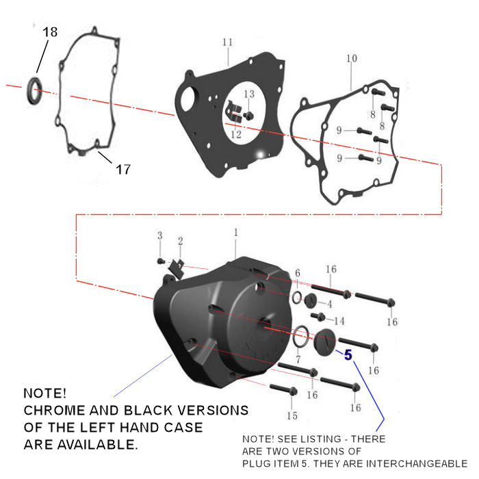 LEFT CRANKCASE COVER AND INNER PLATE