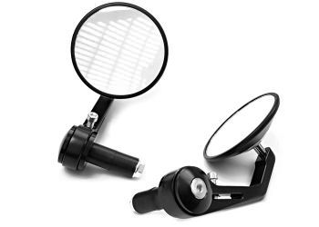 BAR END MIRRORS - BLACK SILVER