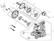 Right Crank Case & Oil Pump