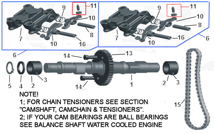 ROCKERS & CAMSHAFT SUPPORTS