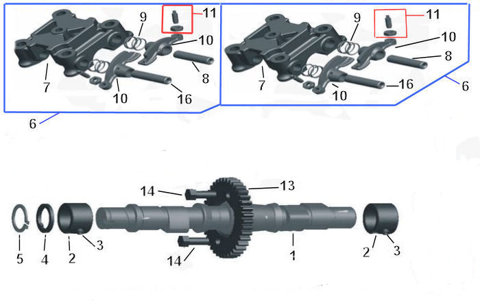 CAMSHAFT WITH BUSHES