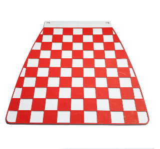 MUDFLAP RED WHITE CHEQUERED